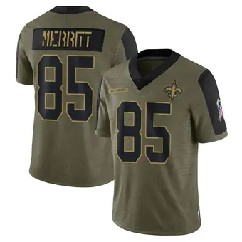 Youth Kirk Merritt Olive Limited 2021 Salute To Service Football Jersey