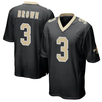 Youth Malcolm Brown Black Game Team Color Football Jersey