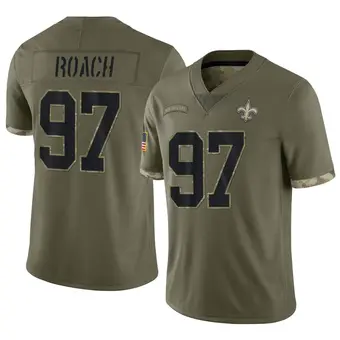 Youth Malcolm Roach Olive Limited 2022 Salute To Service Football Jersey