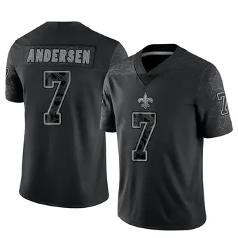 Youth Morten Andersen Black Limited Reflective Football Jersey