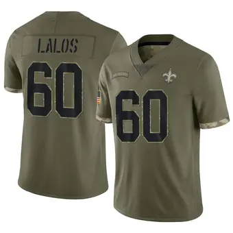 Youth Niko Lalos Olive Limited 2022 Salute To Service Football Jersey
