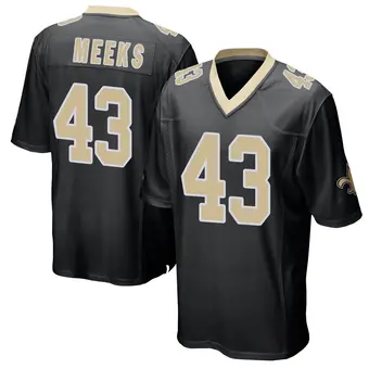 Youth Quenton Meeks Black Game Team Color Football Jersey