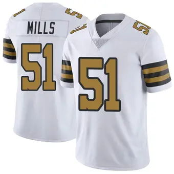 Youth Sam Mills White Limited Color Rush Football Jersey